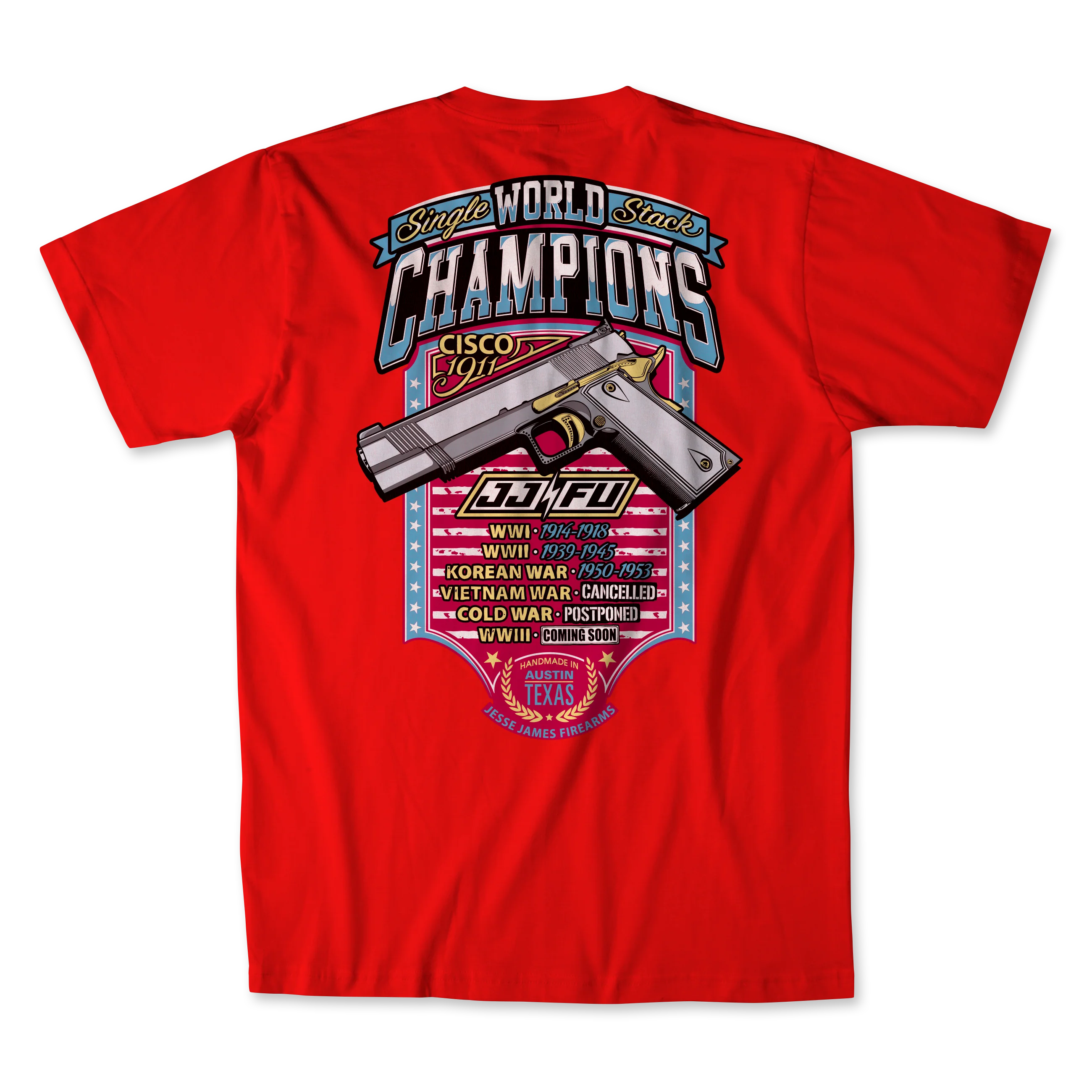 JJFU Cisco 1911 Single Stack World Champions Tee - Red