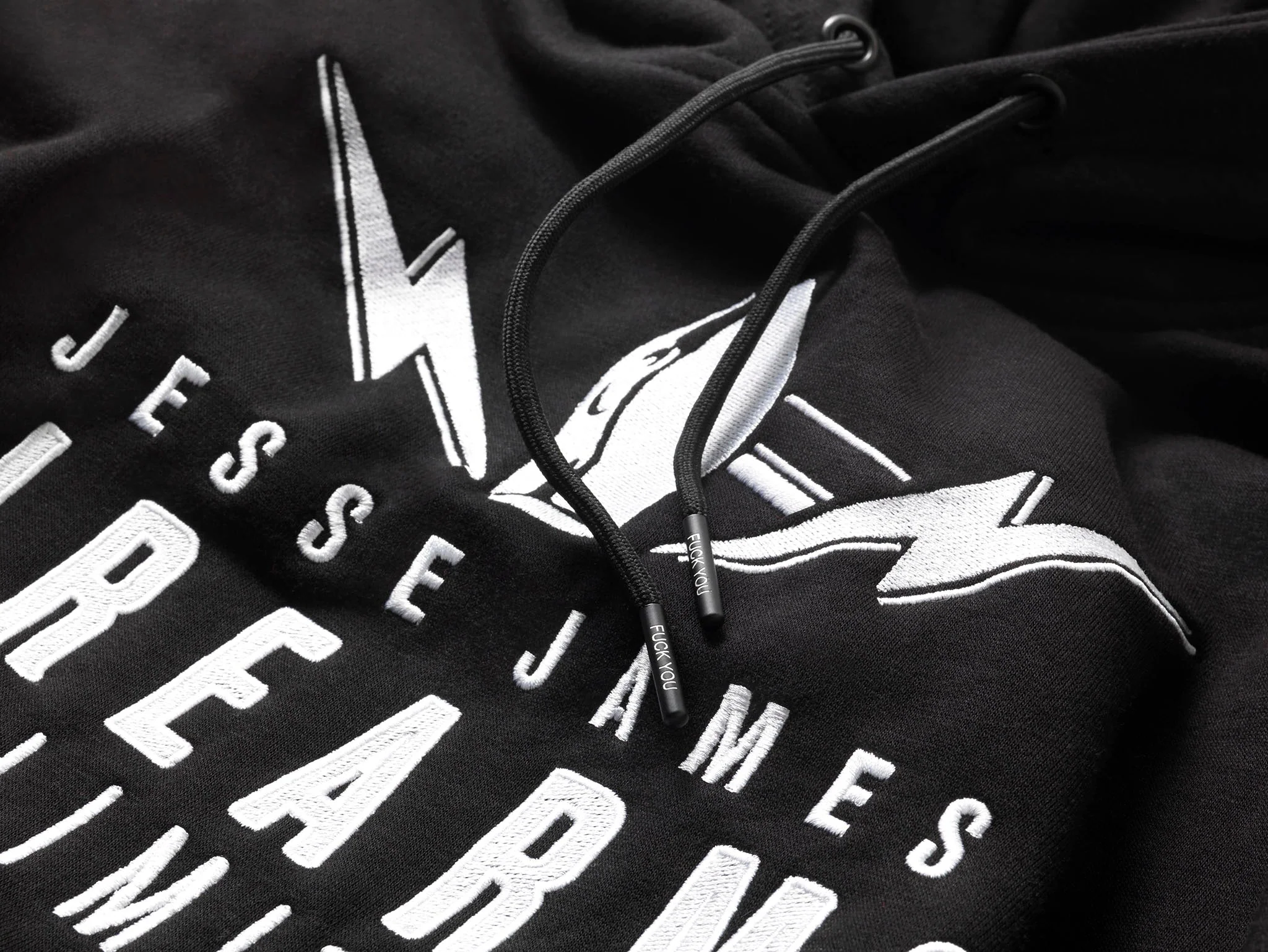 JJFU EMBROIDERED BLAST LOGO HOODY - BLACK - Image 3