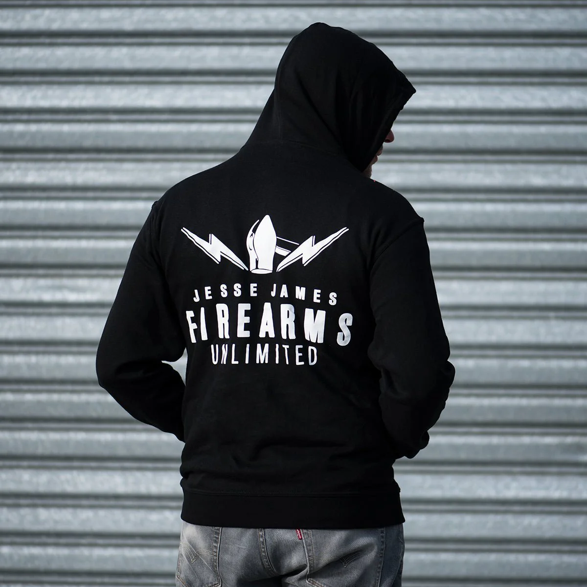 JJFU Logo Zip Hood Black - Image 3