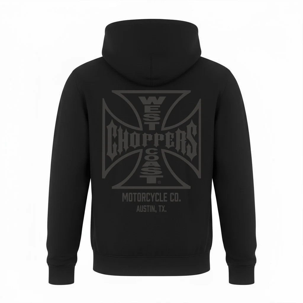 WCC ATX CROSS ZIP HOODY - BLACK/CHARCOAL - Image 2