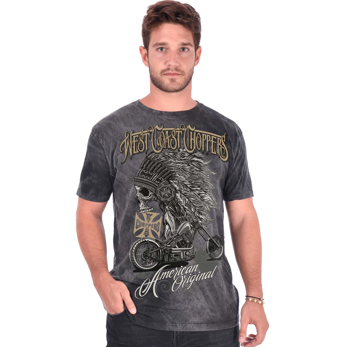 West Coast Choppers Chief Tee - Vintage Dark Grey