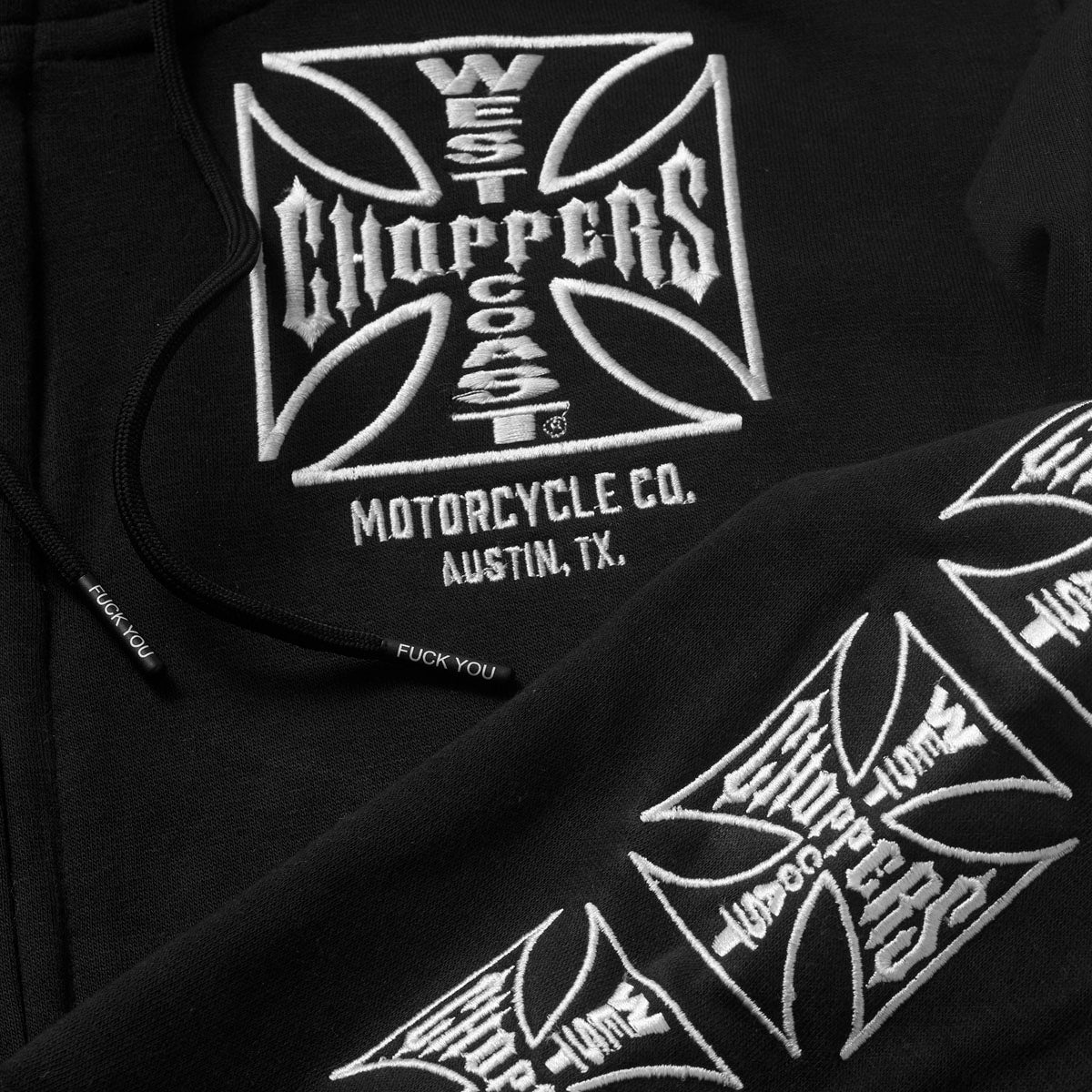 WCC DOMINATOR EMBROIDERED ZIP HOODY - BLACK - Image 3