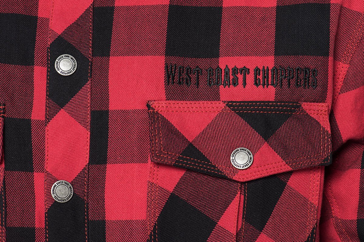 WCC - DOMINATOR KEVLAR RIDING FLANEL SHIRT - RED/BLACK - Image 4