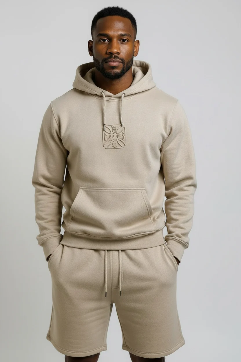 WCC Embossed Sweat Hoody - Beige - Image 3