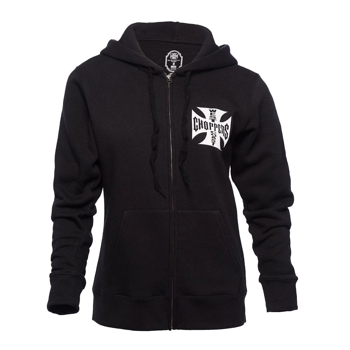 WCC LADIES CLASSIC LOGO ZIP HOODY - BLACK - Image 2