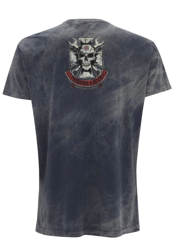 West Coast Choppers Mechanic Tee - Vintage Blue - Image 2