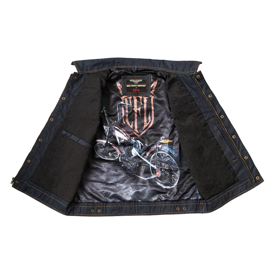 WCC x 13 1/2 Dominator Denim Riding Vest -Raw Denim - Image 3