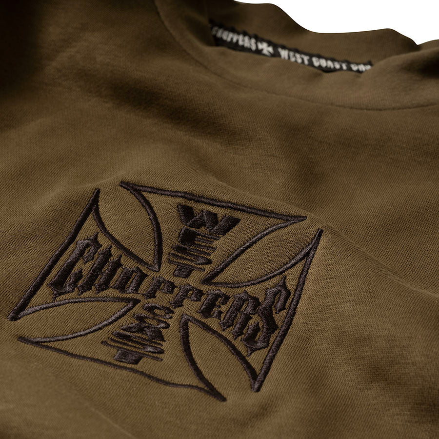 West Coast Choppers Parts Crewneck - Olive Green - Image 3