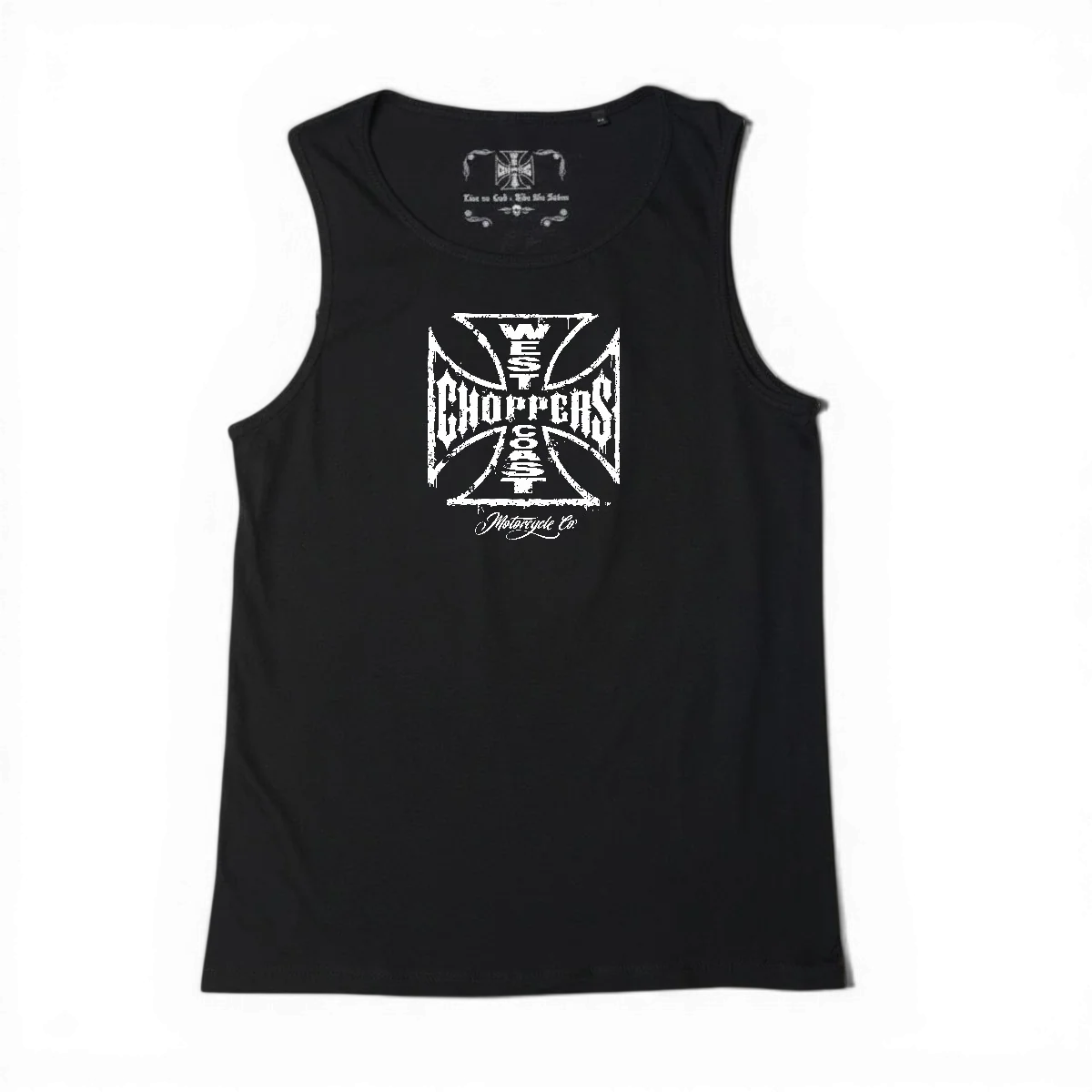 WORN CROSS TANKTOP - BLACK